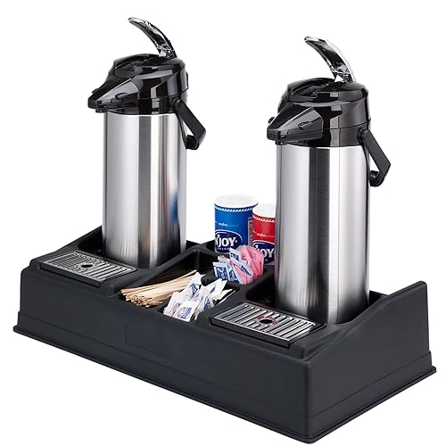 Miniatura 4 de Service Ideas APLR25BL - Soporte doble para Airpot y estación de condimentos, plástico negro