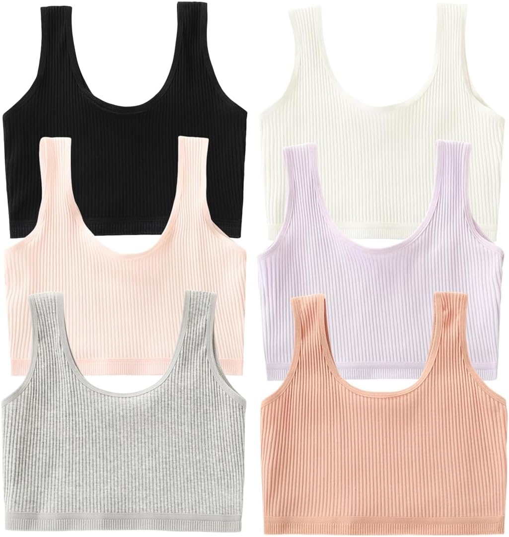 GAOIYO Girls Training Bra Cotton Stretch Seamless Sports Bras