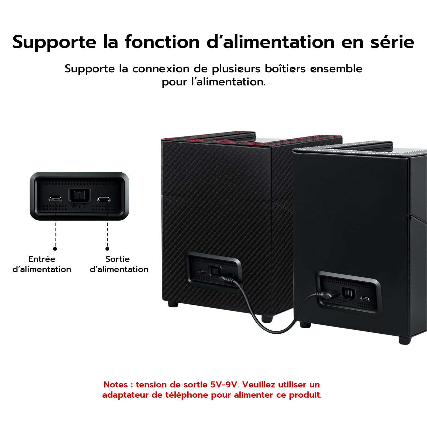 Mcbazel Remontoir Montre Automatique Cuir Boîte de Remontoir à Double Montre, Chargeant le Double Ecrins pour Automatiques d'unité Rotative à Double Silencieux 2 Mode Rotation Boîte à Montre Remontoir