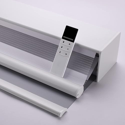TIPIACE Persianas enrollables de doble capa de día y noche con persianas de cebra motor recargable adecuado para el hogar oficina ventanas de hotel