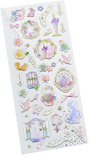 9枚 ステッカー ブッキング 立体ぷっくりシール 9枚 アソートデザイン 子ども大人の手帳デコに (D)