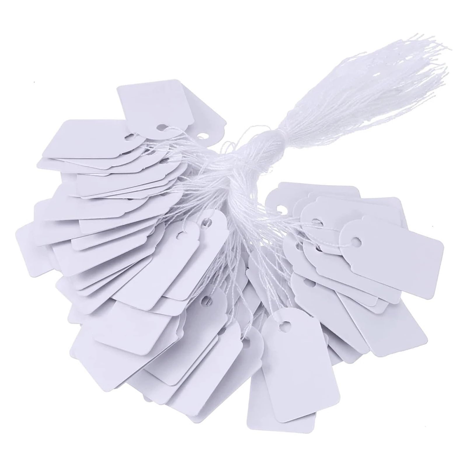 Preisschilder mit Schnur, 400 Stück, rechteckig, Papier, Preisschild, weiß, blanko, Schnur, Uhren, Basteln, Displaykarten, Etiketten für Display-Preis