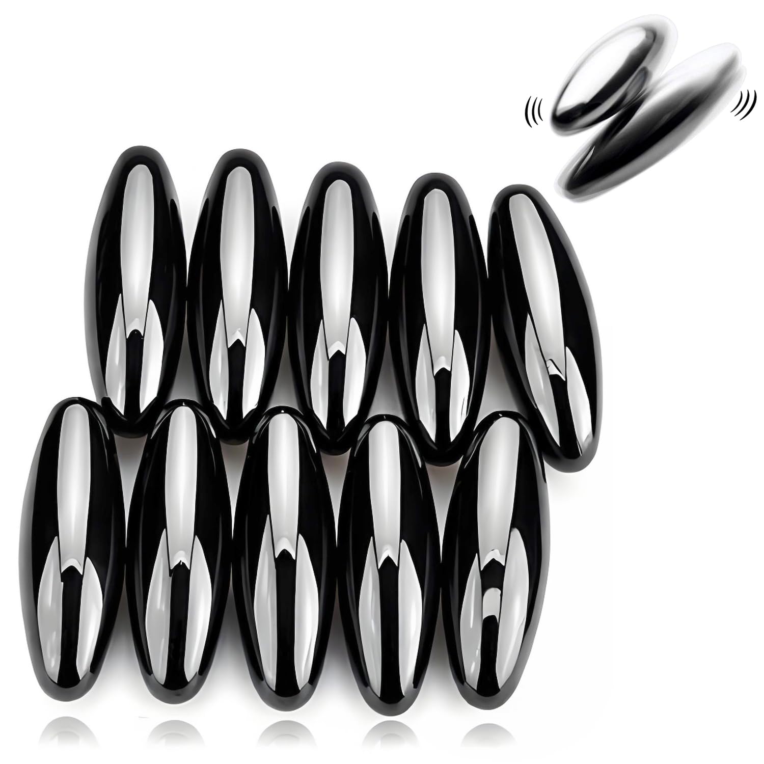 Miyobing Powerful Rattle Magnets Spinning Buzzing Snake Eggs,Hematite Zingers,Educational Science Toy,Great Stress Relief for Autism,ADD,ADHD & OCD,Refrigerator Or Neat Party Gift,Office Magnets (10)
