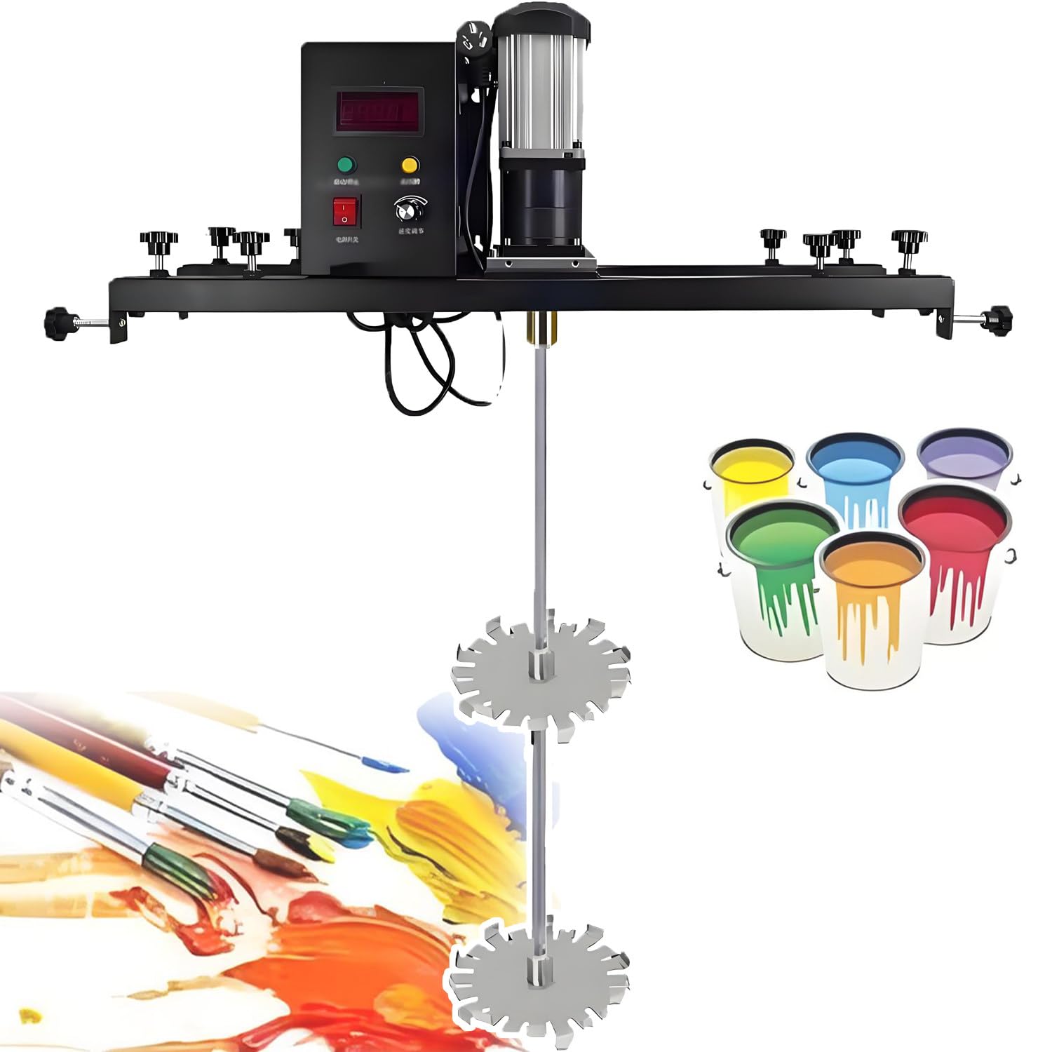 YNBSHGAA Electric Drum Stirrer, 980W Tank Mixer, IBC Paint Stirring Machine, 0-1000 RPM, for Viscous Liquid, Ink, Dye Homogenization,C
