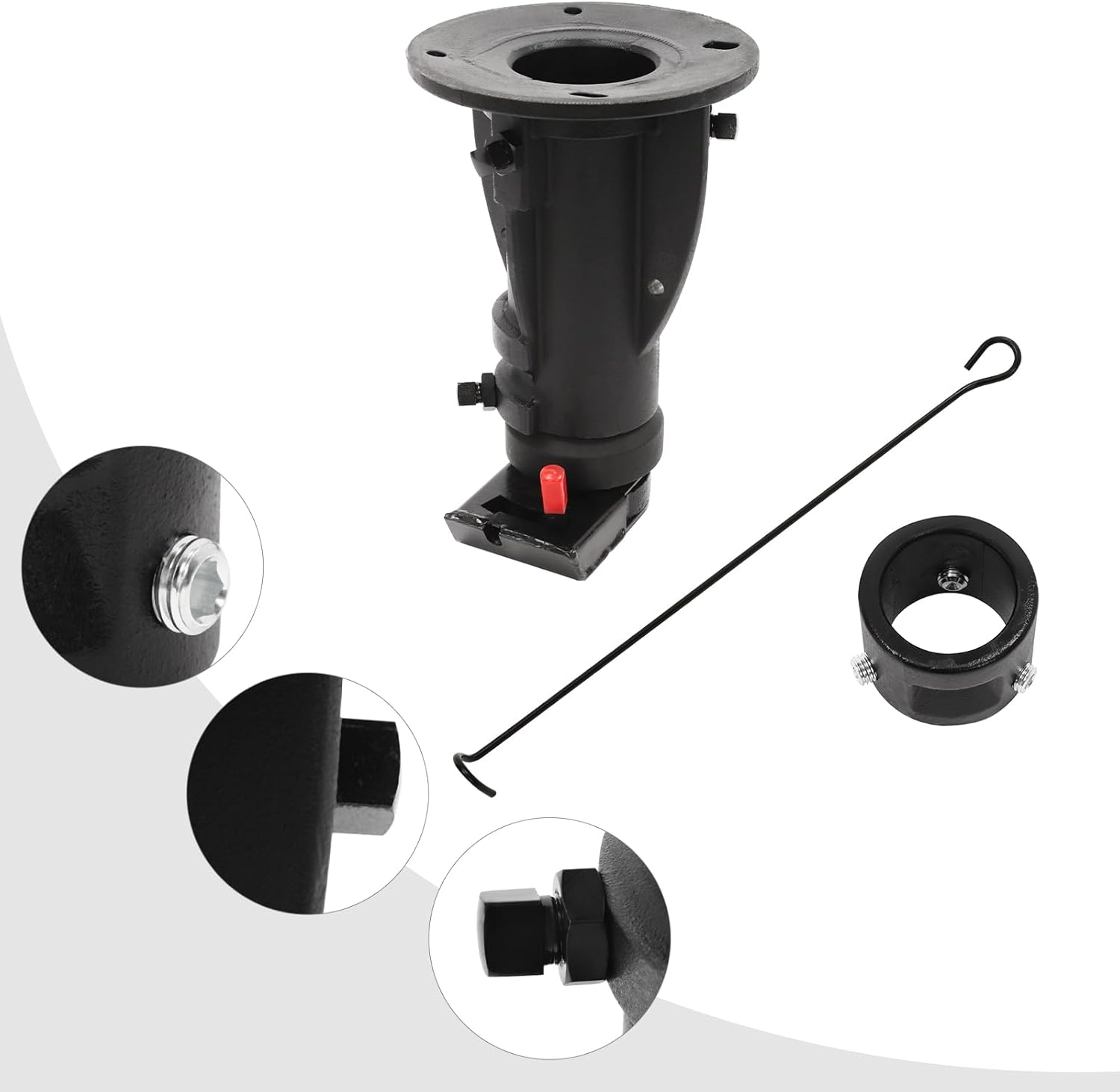 12"-16" Adjustable Cushioned 5th Wheel to Gooseneck Adapter Hitch Fifth Wheel to Gooseneck for RV Camper Trailer Towing Capacity 20000 Lbs (12"-16")