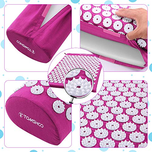 TOMSHOO Acupressuurset, acupressuurmat & acupressuurkussen in de ideale set ter verlichting van hoofd- en nekpijn, met… - Image 4