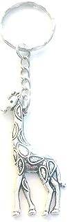 ** CLEARANCE SALE - Giraffe Keychain, Silver Zoo Animal Key Chain, Gift for Women, Men, Boy, Girl, Daughter, Son, Best Friend, Teenager Teen Teenage Granddaughter Grandson Niece Nephew Keyring, Valentine's Day Present, Canadian Seller Shop in Canada