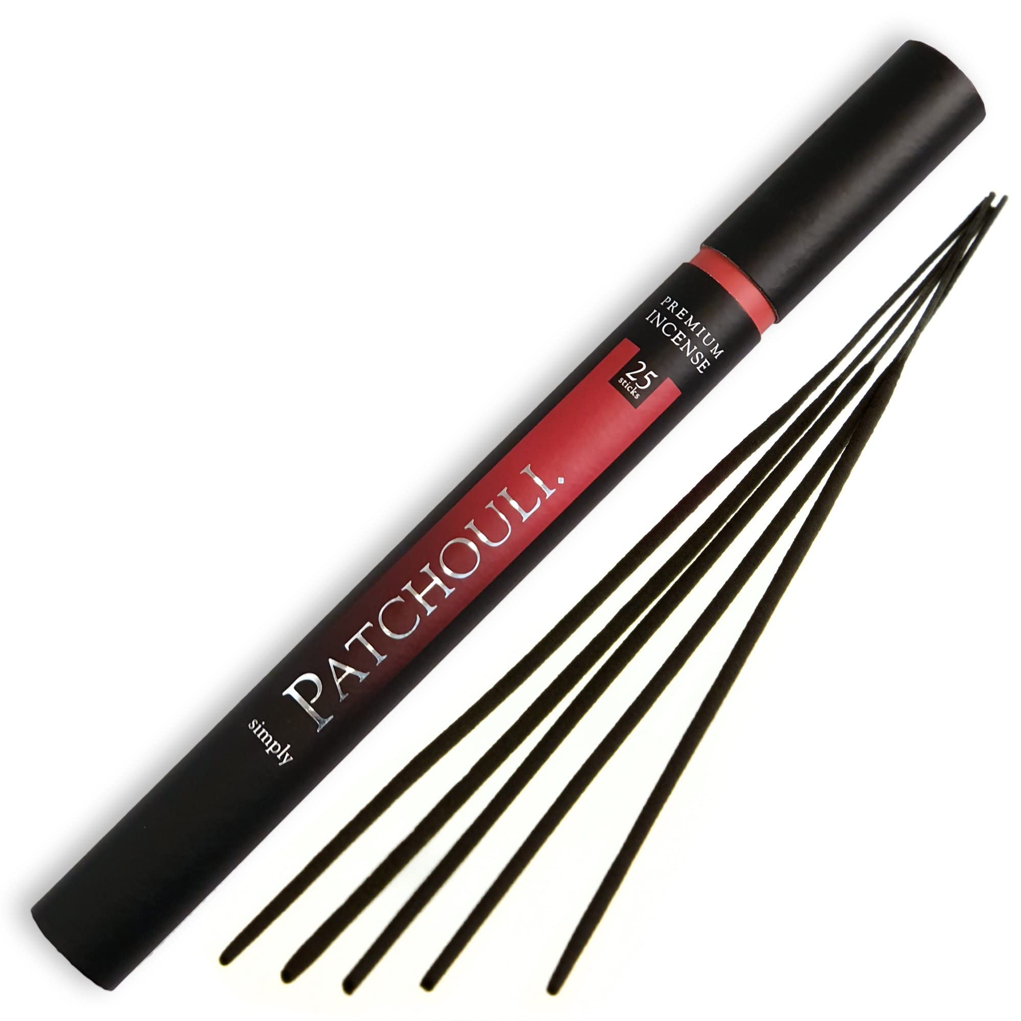 Simply Patchouli Incense - 25 x 1 Hour Sticks, Cruelty Free & Vegan, Phthalate-Free Fragrance