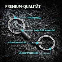 KeyUnity KA38SW Doppelendige Abnehmbare Schlüsselringhalter, Titanium Drehbare Schlüssel Organizer Linker für Karabiner, Doppelendige Swivel Keychain für die Verbindung von Home Keys & Karabiner – Ansicht 5