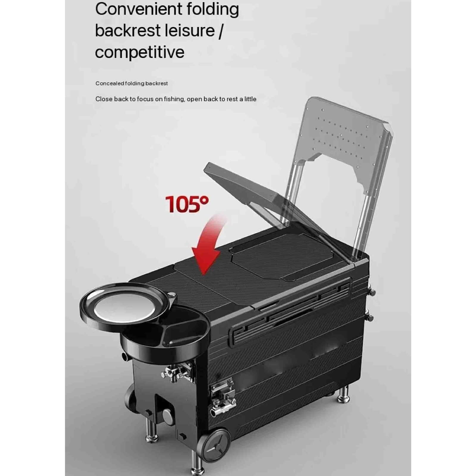 Caja de Aparejos de Pesca, Caja de Aparejos de Pesca, Asiento de Pesca, Caja de Aparejos, Silla de Pesca multifunción, Caja Seca de Pesca con Respaldo y Correa for el Hombro, Caja de Aparejos