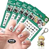 LVMMO Demon Slayer Nail Stickers Decals Art Stickers 5 Sheets Supplies Adhesive Nail Foils Kamado...
