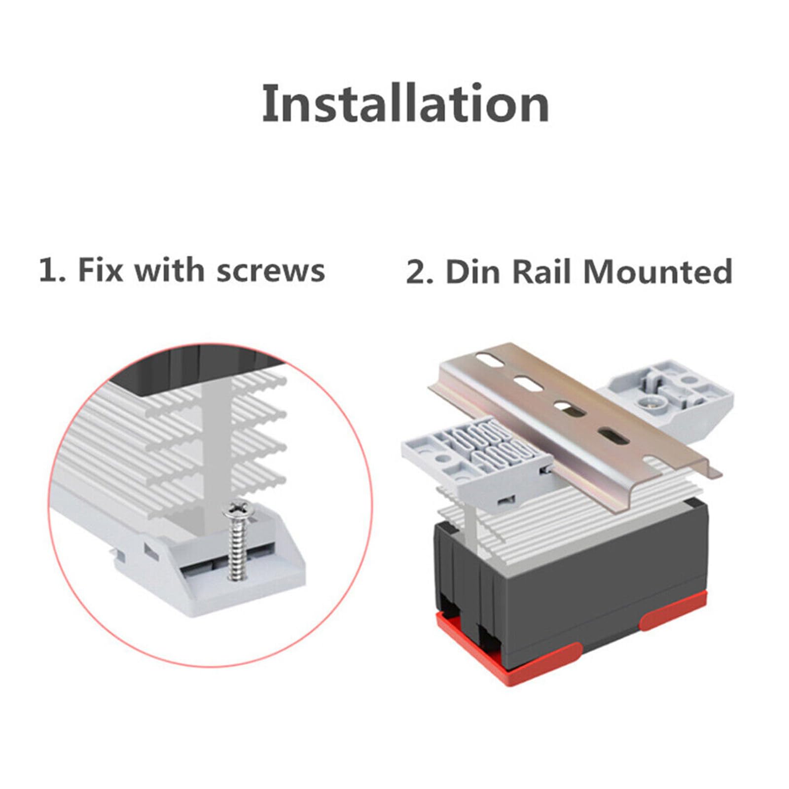 GEYA Relè a stato solido with Radiator DC-AC Monofase SSR 40A Din Rail Mount (DC Controllo AC,40A)