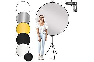 LimoStudio 43" 5-in-1 Photography Collapsible Light Disc Reflector, 5 Colors White, Black,...