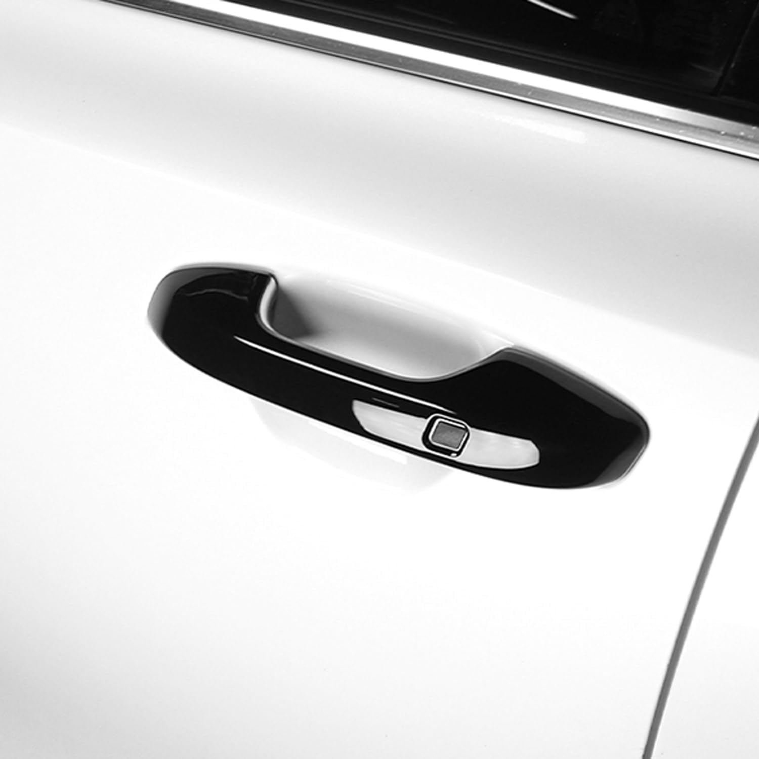 L2R for Hyundai Sonata DN8 (2024-2026) Side Door Handles Cover with Smart Hole Decor Trim ABS Carbon Black Car Exterior Accessories 4 PCS (Glossy Black)