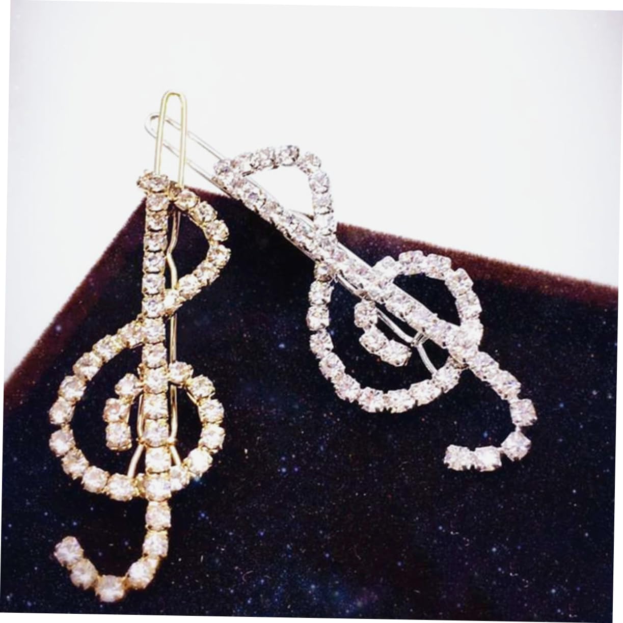 Amazon.com : Music Note Hair Clips Rhinestone Sparkling Hair  display picture 3