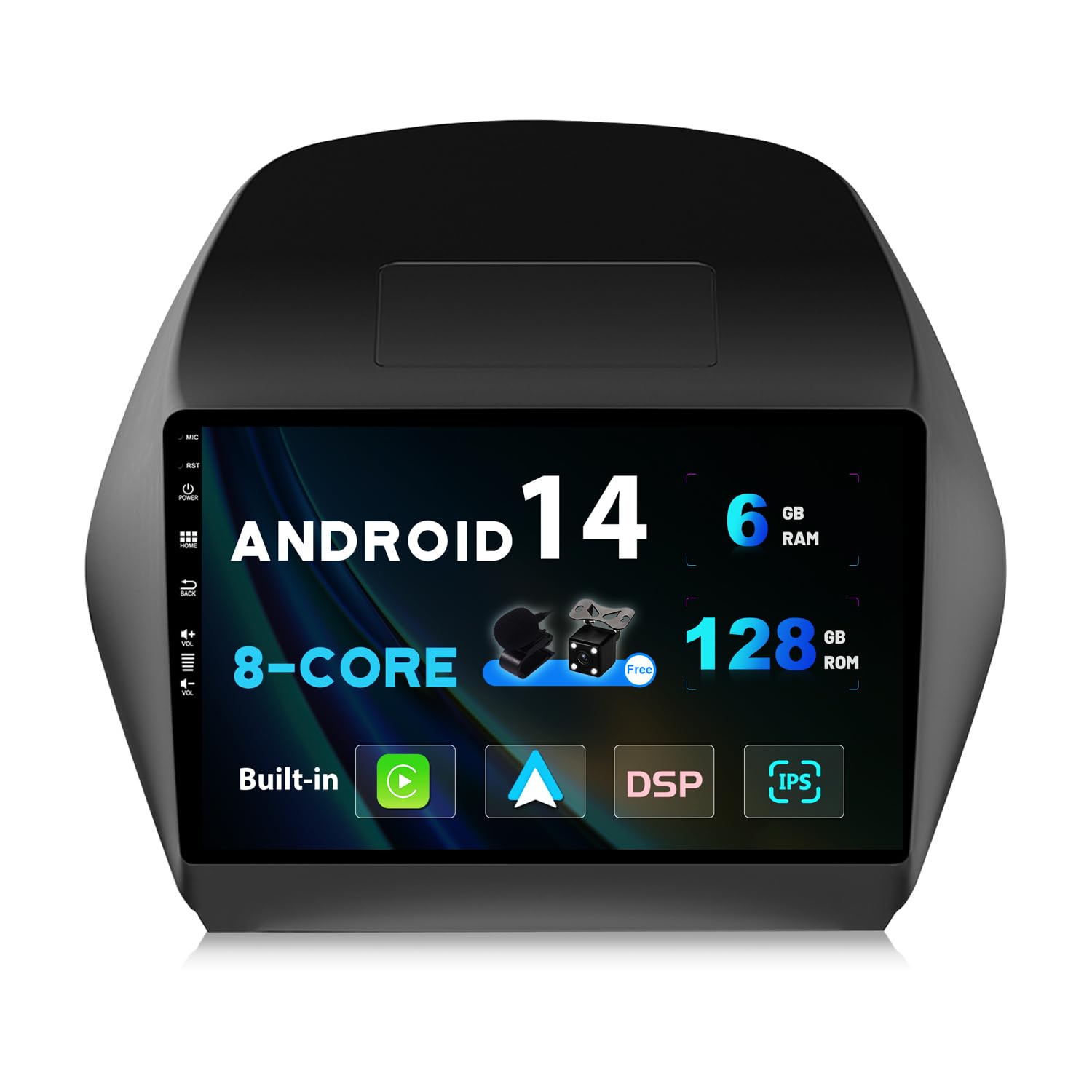 Autoradio Android 14 Pour Hyundai IX35 2010-2017 – écran Tactile 10.1 Pouces, CarPlay/Android Auto, 2Go+32Go, Caméra Inclu