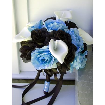 Amazon Com Angel Isabella Bridal Wedding Bouquet Baby Blue And Black Rose With White Calla Lily And Black Ribbon Home Kitchen Amazon Com Angel Isabella Bridal Wedding Bouquet Baby Blue And Black Rose With White Calla Lily And Black Ribbon Home Kitchen