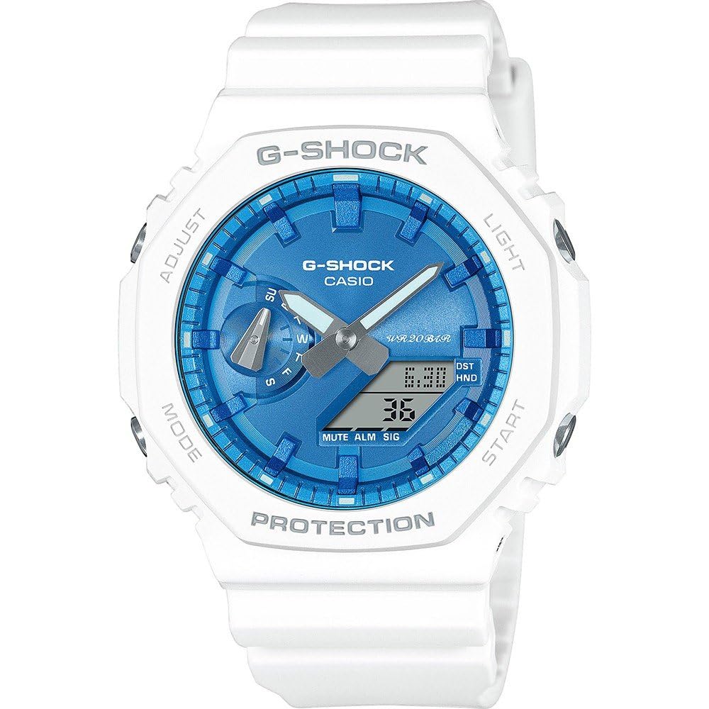 CasioReloj Analógico para Unisex-Adultos de Cuarzo con Correa en Acero Inoxidable GA-2100WS-7AER