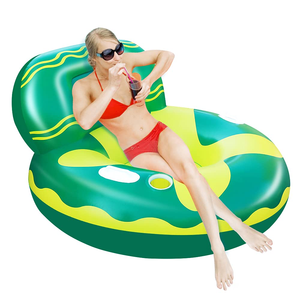 X XBEN Swimming Pool Floats for Adults, Large Inflatable Pool Rafts Chair Float, Multi-Purpose Floating Lounge Chair, Portable Water Hammock Floaties with Mesh Bottom for Adults,Kids