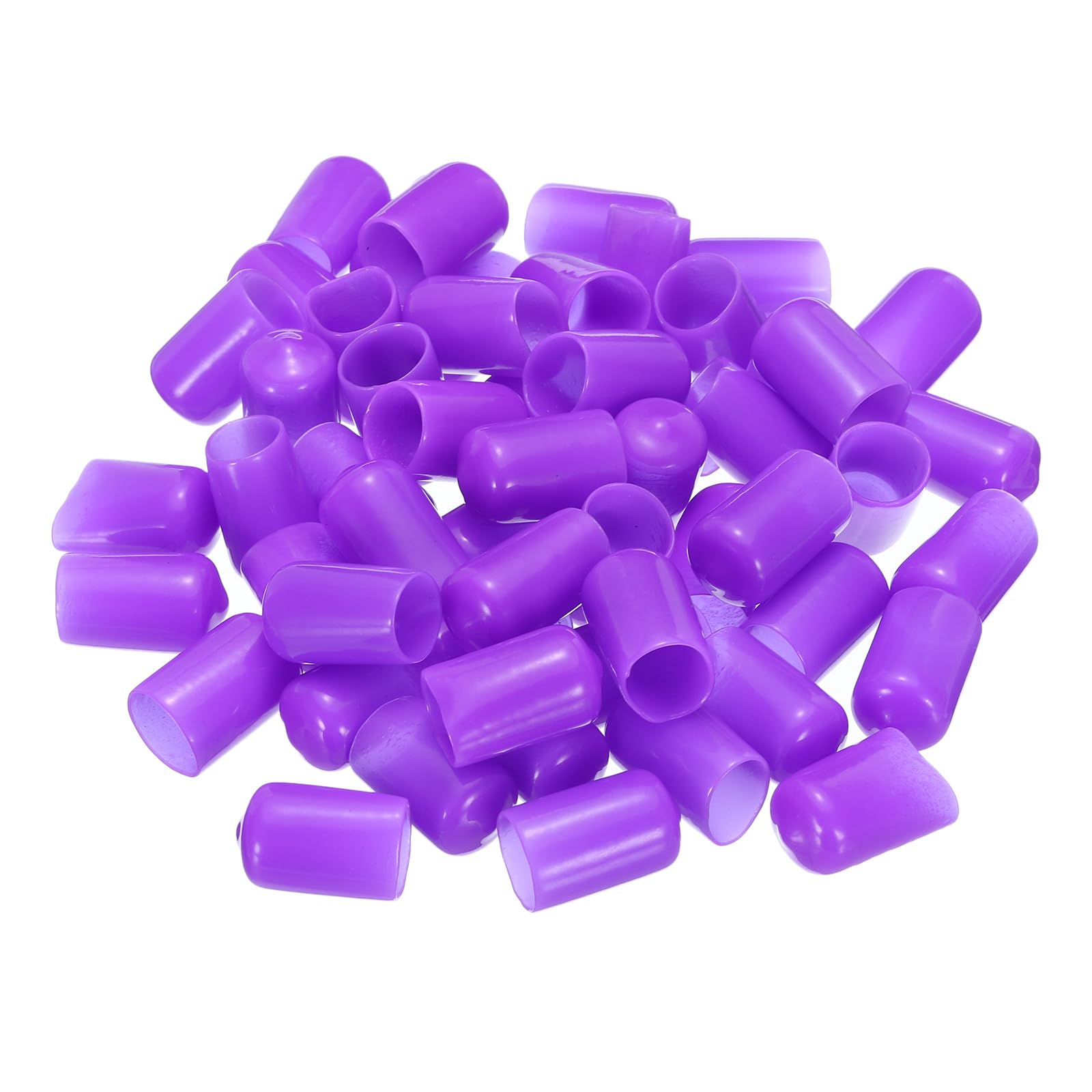 uxcell 100pcs Rubber End Caps 12mm ID Vinyl Round Tube Bolt Cap Cover Screw Thread Protectors Purple