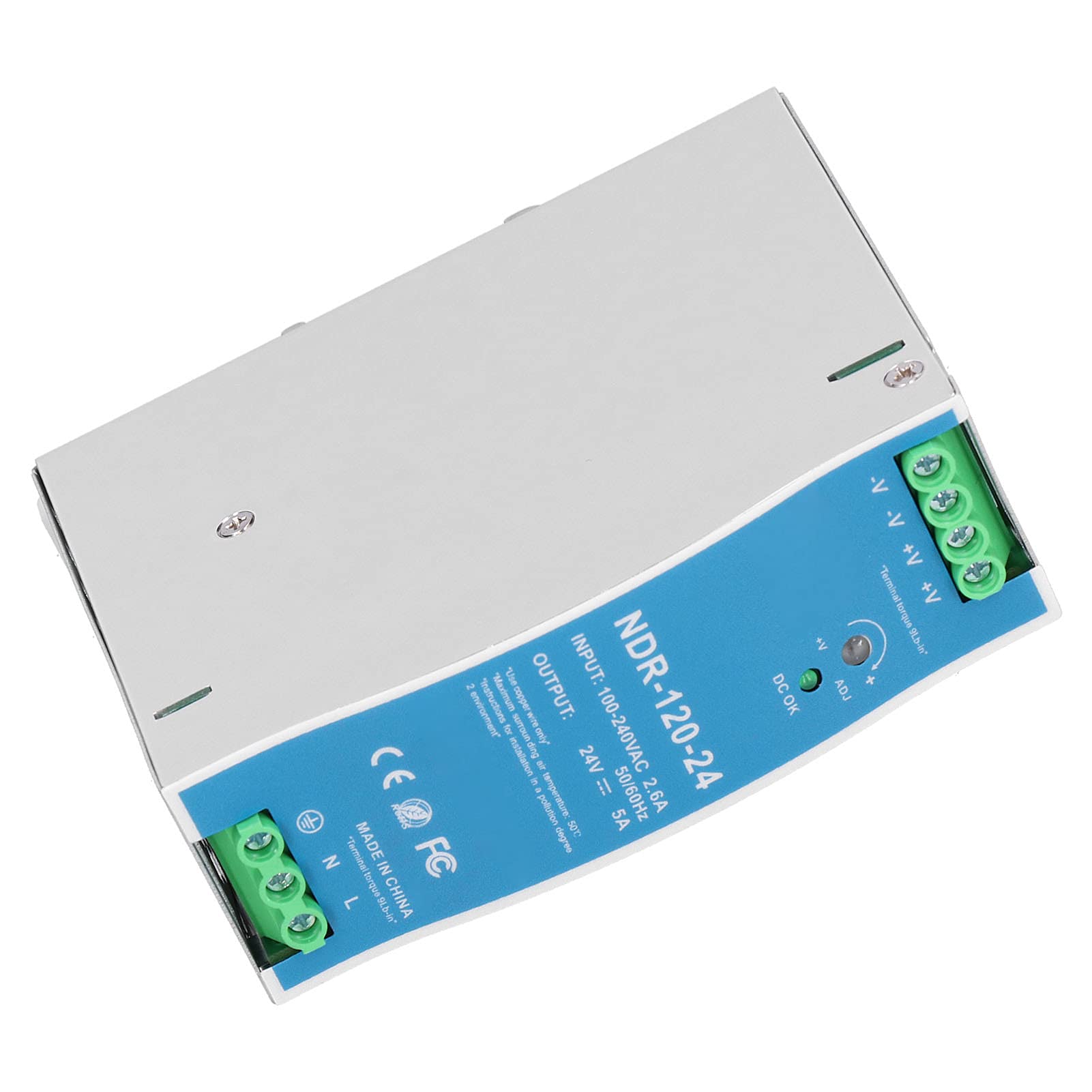 NDR-120-24 Fuente de Alimentación de Riel 5A 120W Interruptor Industrial para Operación Rápida y Segura AC100-240V