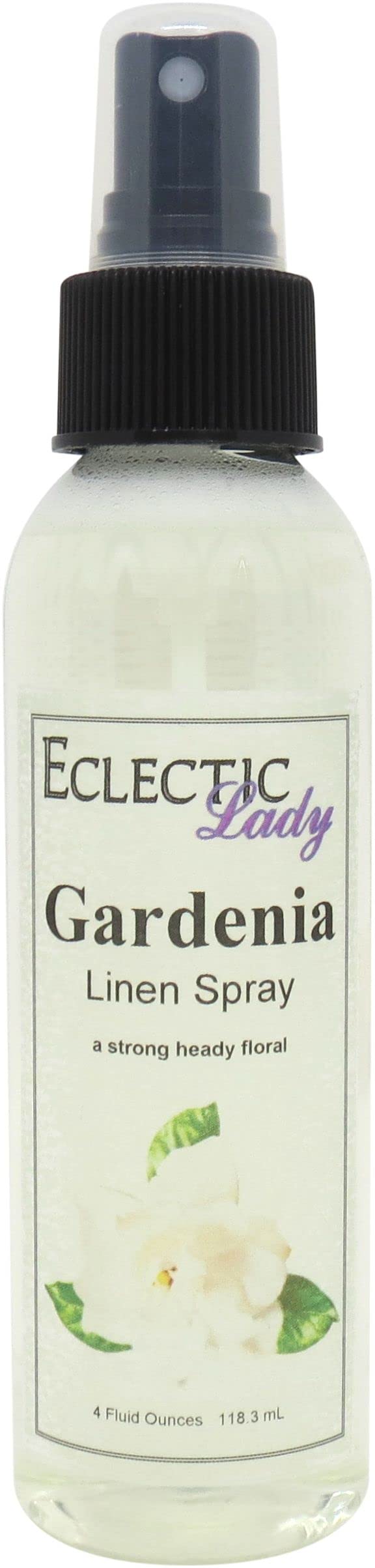 Gardenia Linen Spray, 16 ounces - Eclectic Lady Sheet and Linen Spray - No Artificial Colors, Parabens, or Preservatives - Long-Lasting Scent for Bed, Fabric & Pillow
