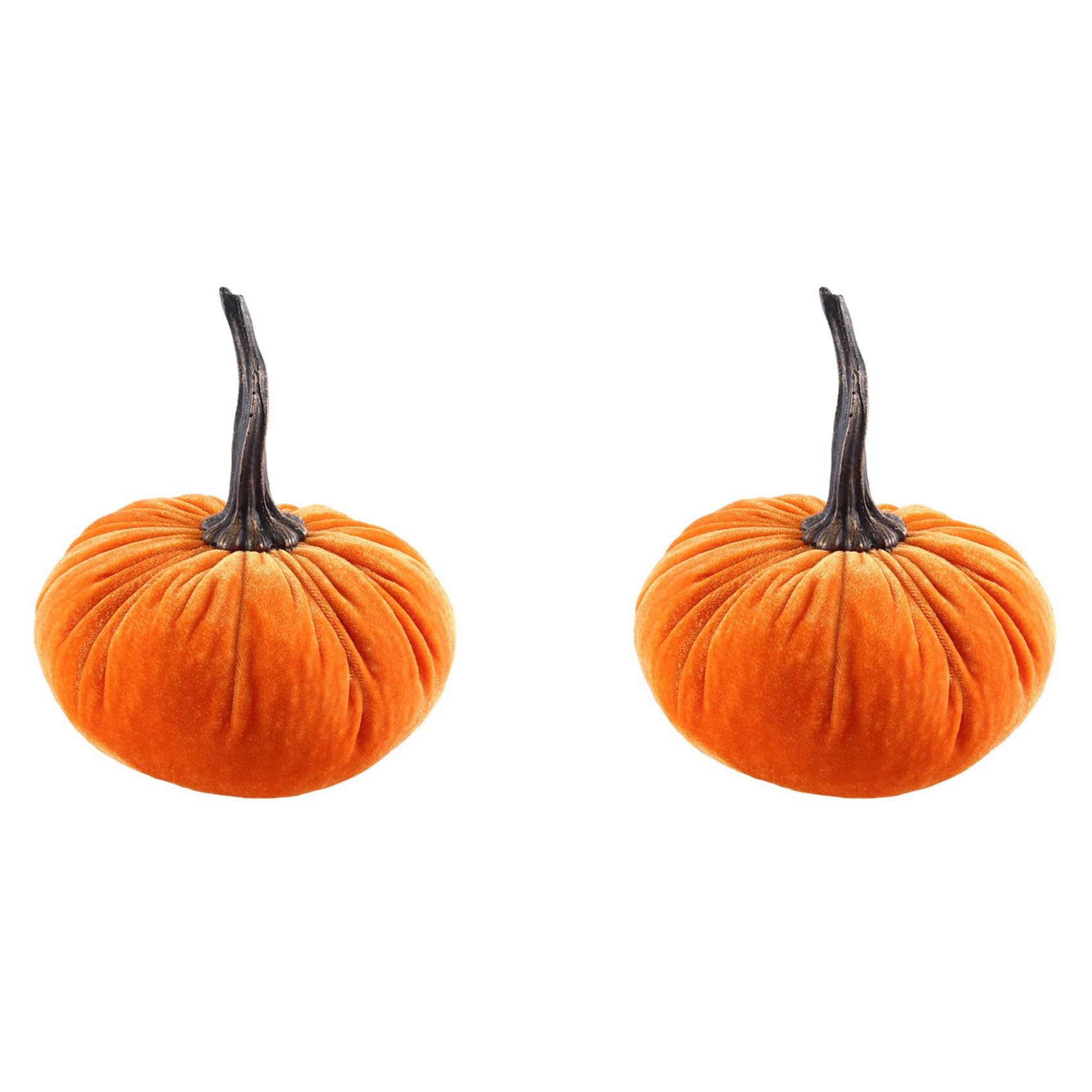 Hndhbfgrt 2X Large Velvet Pumpkins for Decorating,Handmade Artificial Harvest Pumpkins,Fall Halloween Thanksgiving Home Decor