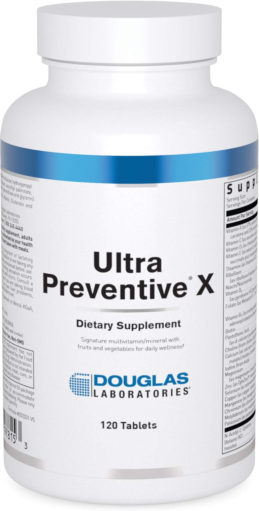 Douglas Laboratories Ultra Preventive X | Multivitamin Mineral Formula with Fruits and Vegetables for Daily Wellness | 120 Tablets