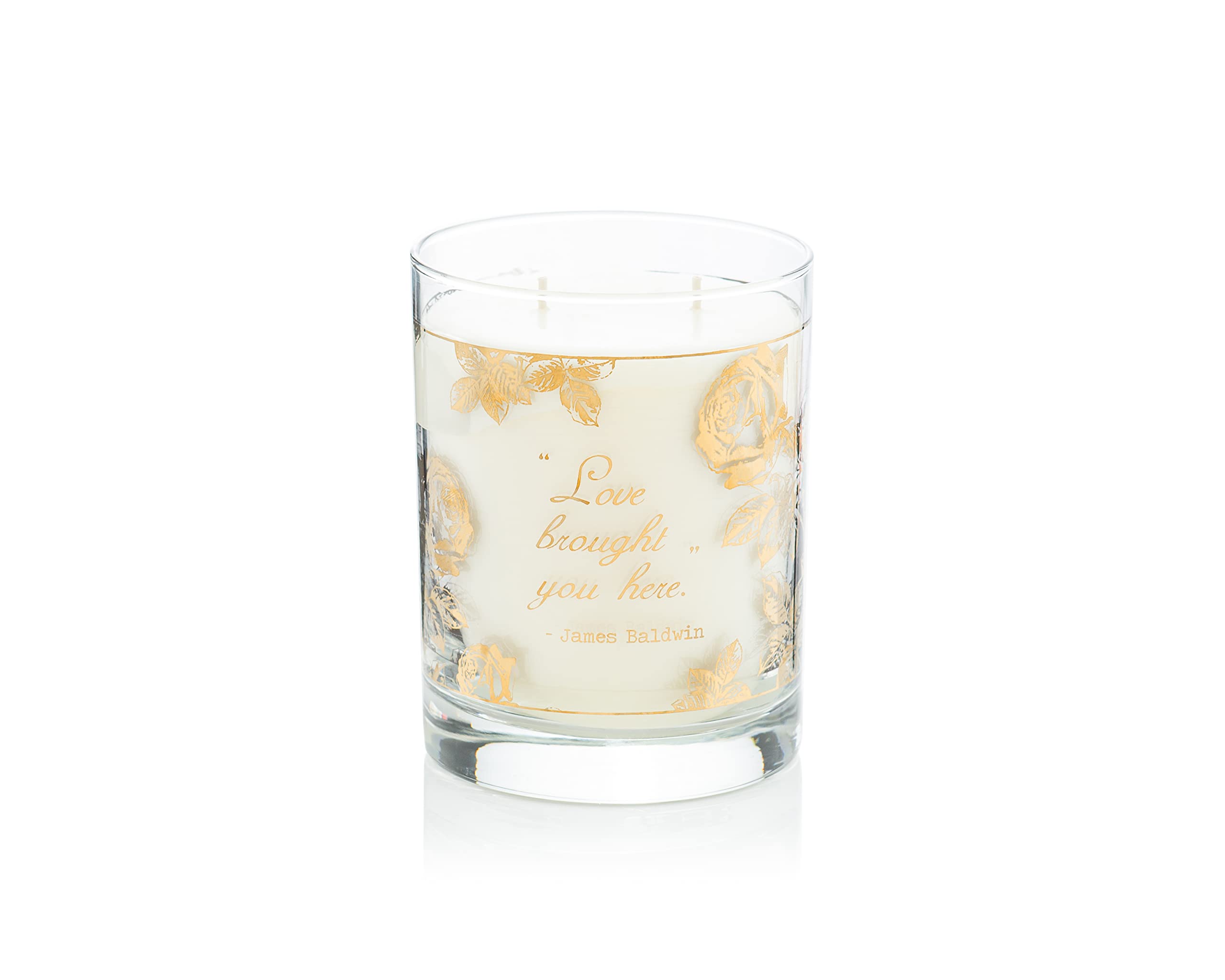 Harlem Candle Co. Love 22K Gold Luxury Candle, 11 oz Glass Jar, Double Wick, Soy Wax, Rose, Sandalwood, Apple and Clove, 80 Hour Burn