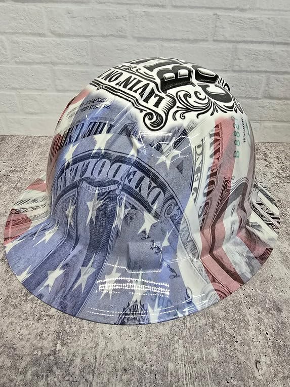 Blue Collar Dollar Hydro Dipped Full Brim Hard Hat, ABS Material, 6-Point Ratchet Suspension, ANSI Z89.1 Certified