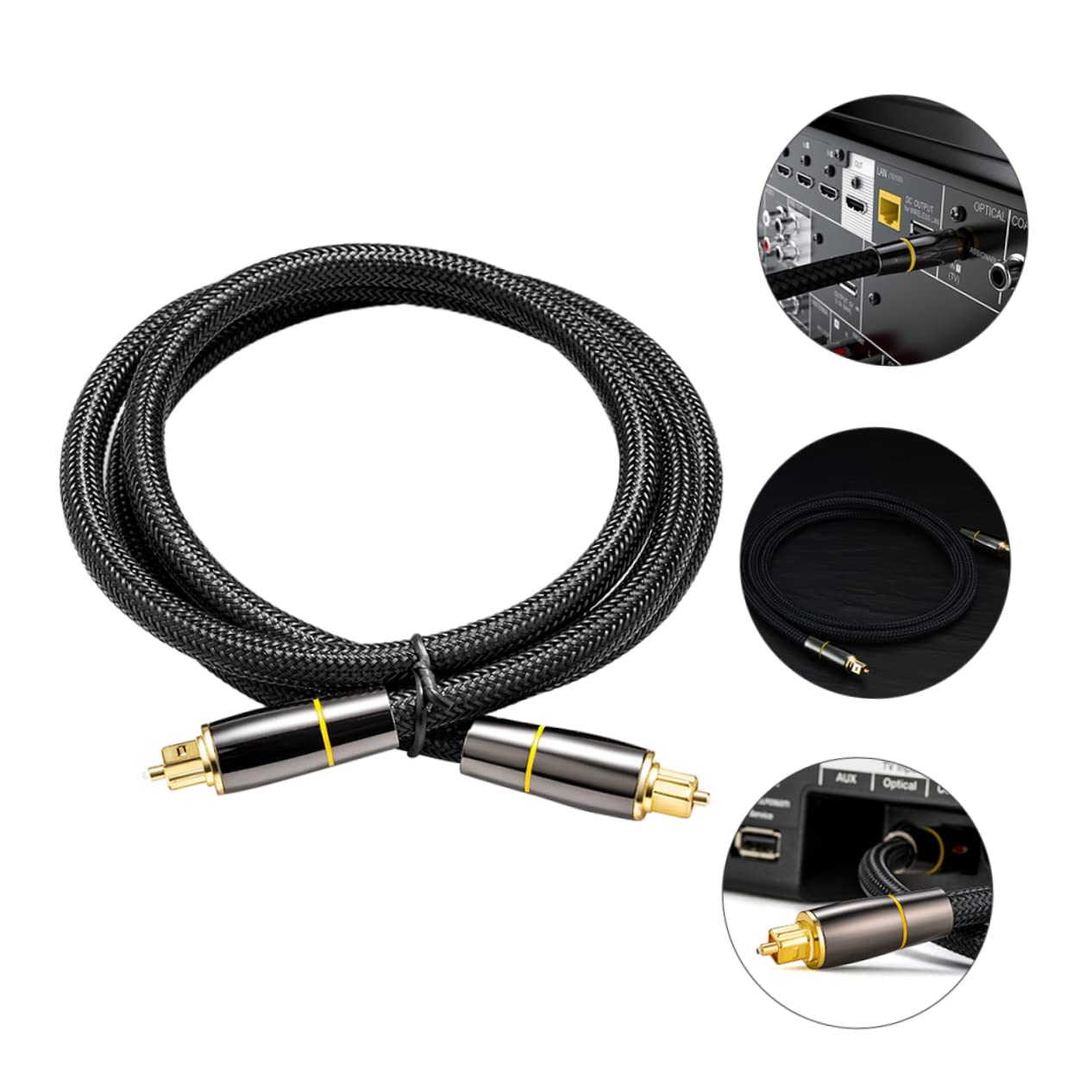 Homoyoyo Cavo Ottico Audio Digitale in Fibra Ottica Nero, Copertura Protettiva, Trasmissione del Segnale per Soundbar e Home Theater