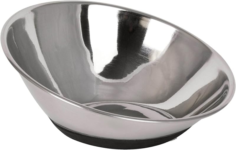 Tilt A Bowl Stainless Steel Sloped Dog Bowl, Small, Easy Feeding | Angled dish design helps reach every bite, 5.9 x 6 x 2.3 inch size, durable and simple to clean, great at daily mealtimes