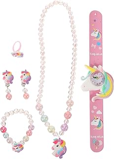 1 Conjunto De Relógio Digital Para Meninas Colar De Relógio Para Meninas Pulseira De Unicórnio Para Meninas De 4 A 6 Anos Colar De Unicórnio Relógio De Unicórnio Presente