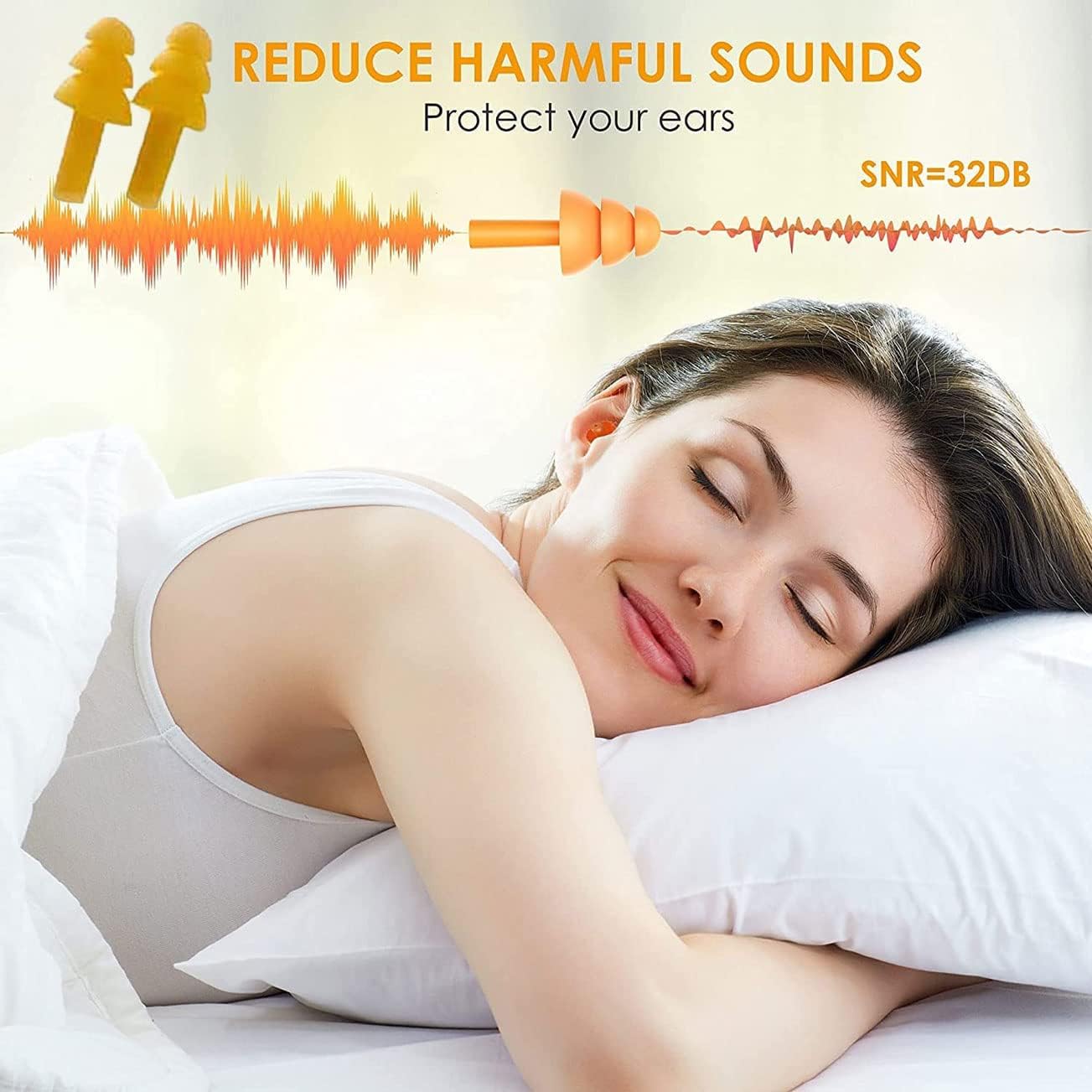 Earplugs for Sleeping Noise Cancelling Reble Silicone Ear Plugs