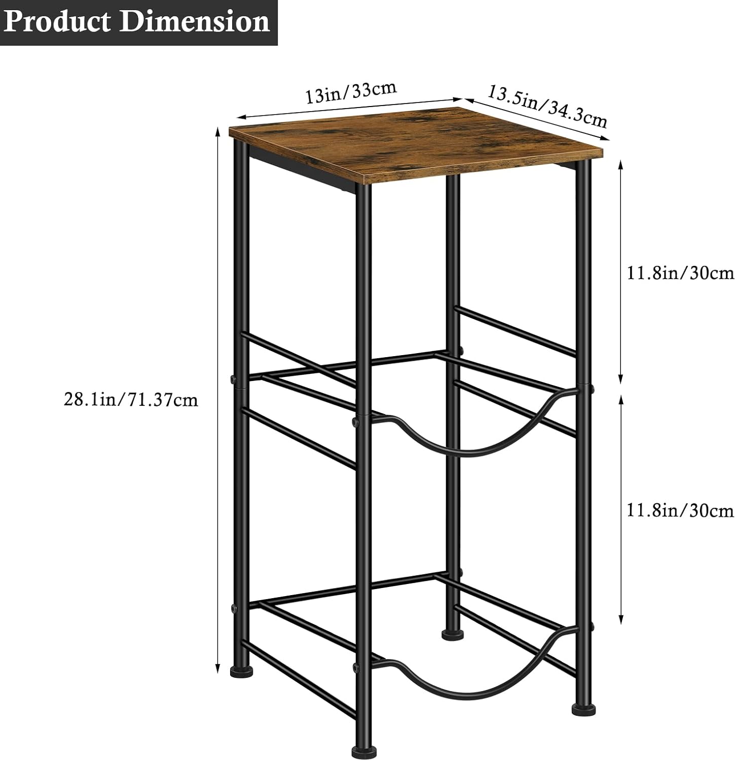 MOOACE 5 Gallon Water Jug Holder, 2 Tier Water Bottle Organizer Rack with Storage Shelves, Water Dispenser Stand Shelf for Office Kitchen Living Room, Rustic Brown