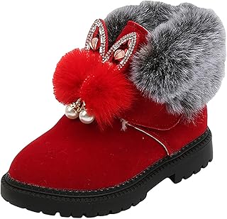 Botas de algodão para bebês e meninas, quentes, macias, botas de cabelo, botas de neve, sapatos iluminados para crianças