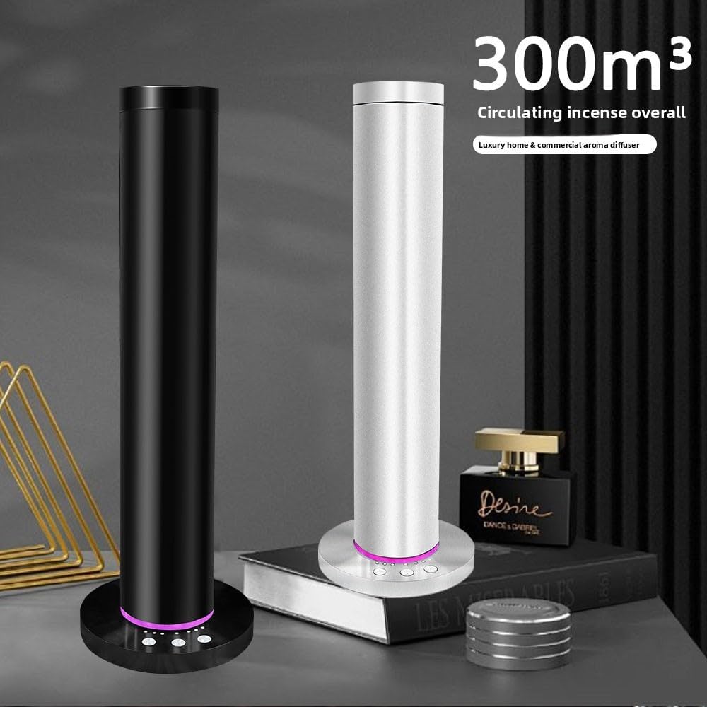 Waterless Essential Oil Diffuser with APP, 5x50ml Oils, Quiet (<38dB) Smart Diffuser & Hotel Diffuser, Covers 300m³/1059 Sq Ft, Aluminum Alloy for Home, Office, Spa, Commercial Use