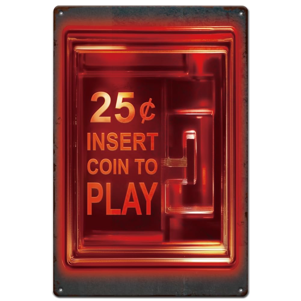 Plaque d'arcade colorée en métal décoration murale amusante d'intérieur