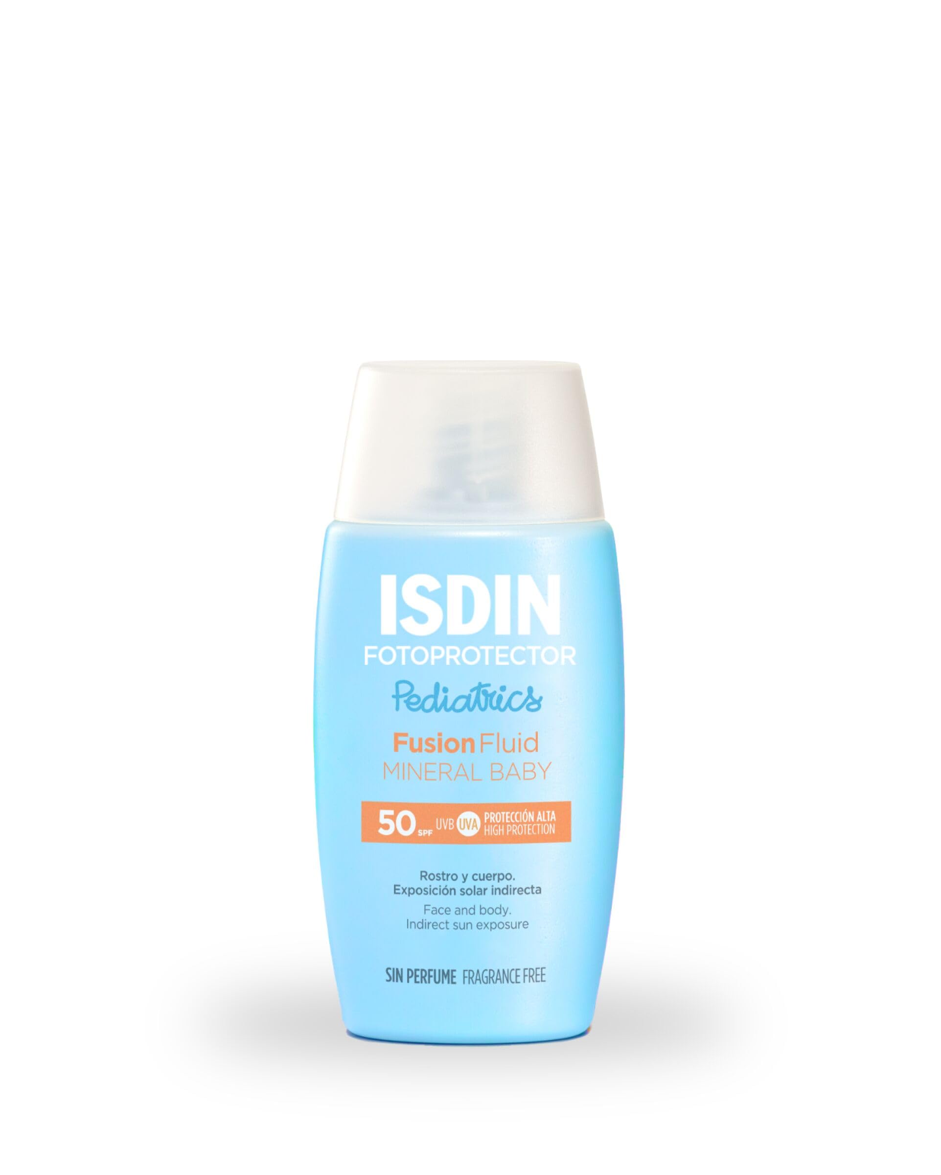 Fotoprotector ISDIN Fusion Fluid Mineral Baby SPF 50 - Protector solar facial formulado para la piel de niños y bebés, Filtros 100% físicos, Apto para pieles atópicas, 50 ml