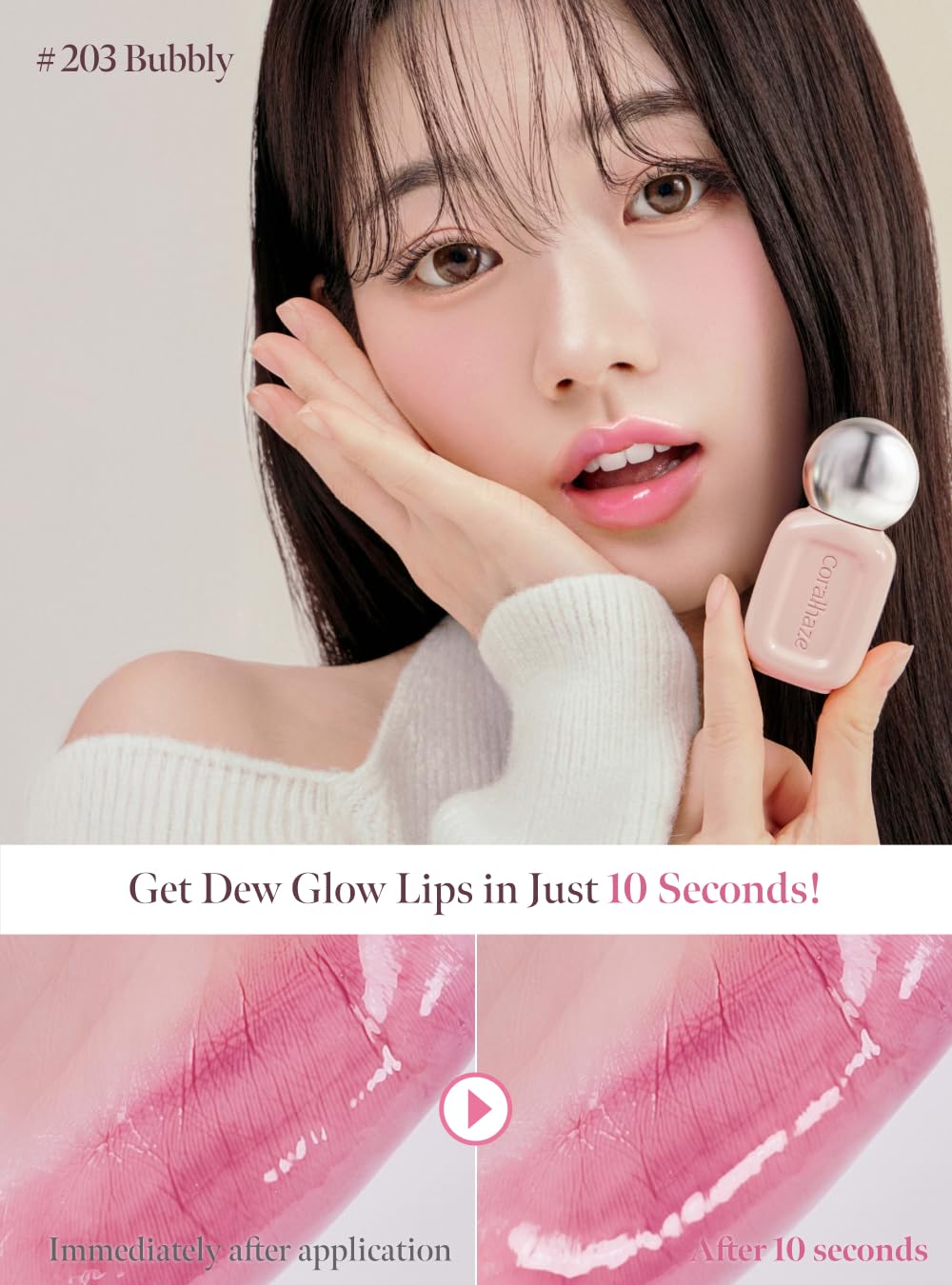 Dew Drop Tint #209 Crush 4.5g, Hydrating, Glossy, Lightweight Lip Stain with High-shine, Long Lasting Color with Moisturizing Lip Oil, Dewy Finish, Korean Beauty Makeup - Image 4