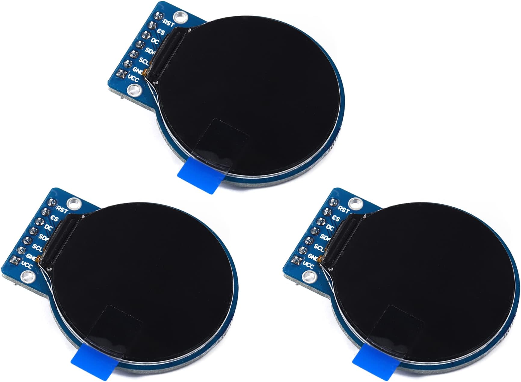 Teyleten Robot 1.28 Inch TFT LCD Display Module Round RGB 240 * 240 GC9A01 Driver 4 Wire SPI Interface 240x240 PCB for Arduino 3PCS