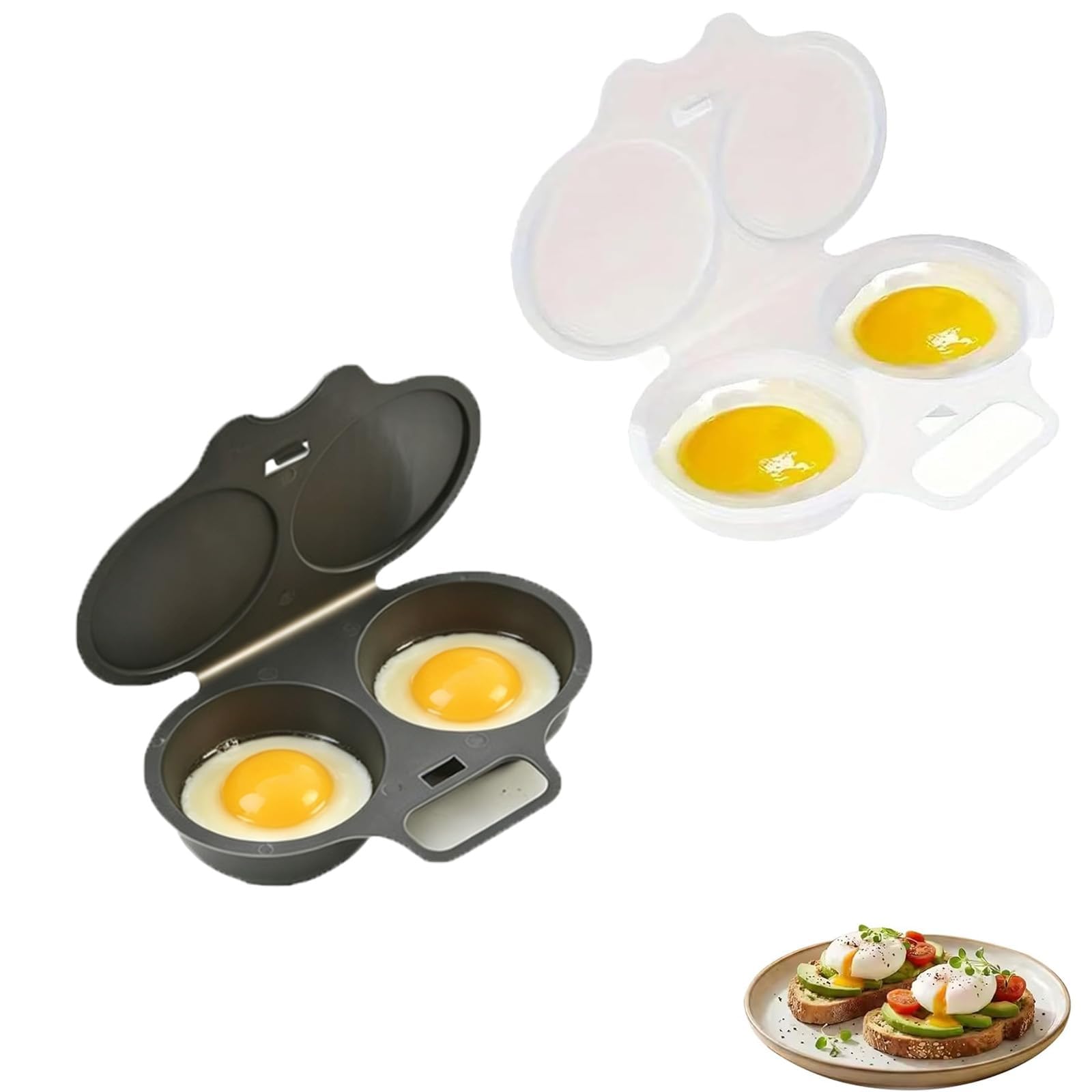 Microwave Egg Poacher, Egg Poachers with Lid & Handle