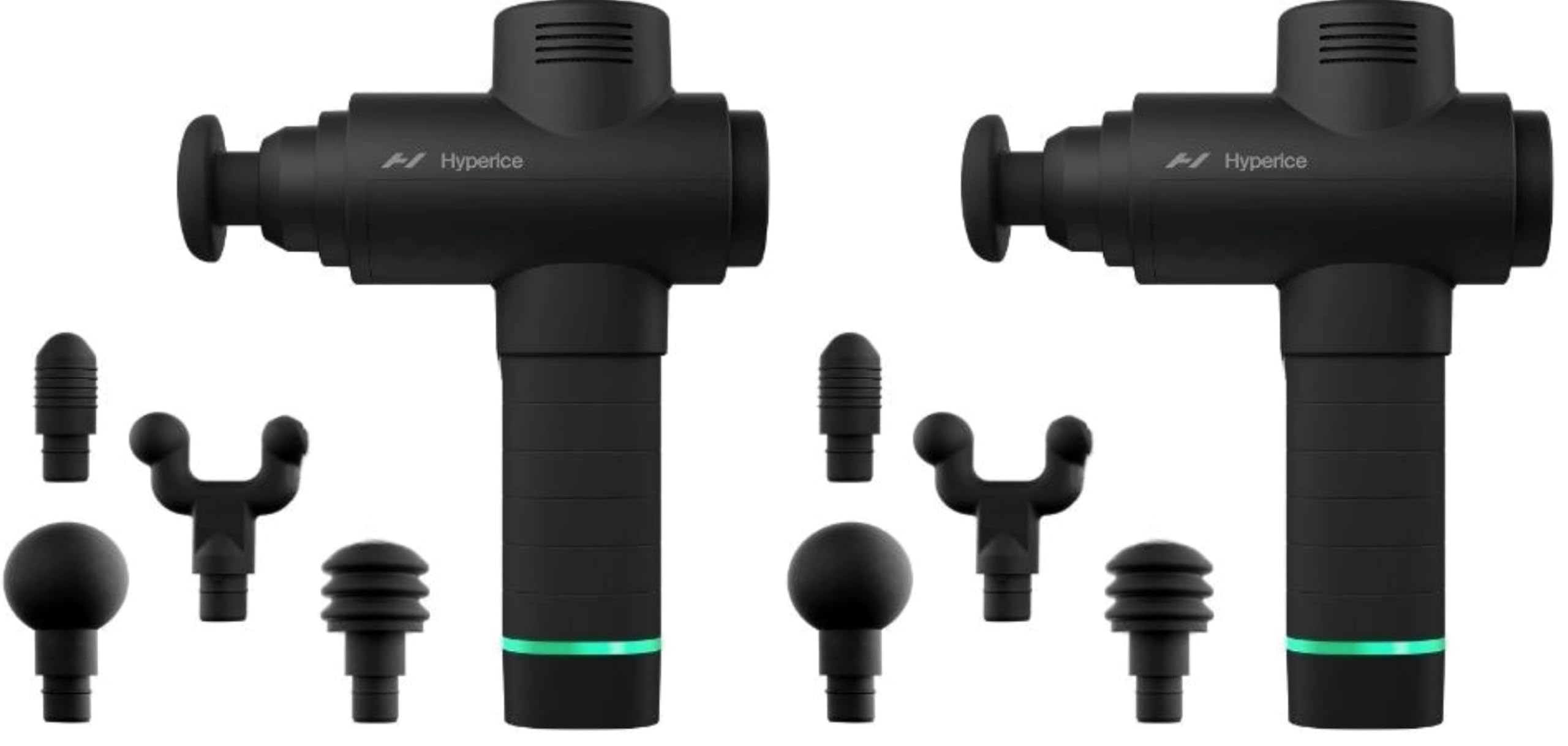Hyperice Hypervolt 2 Black - Featuring Quiet Glide Technology - Handheld Percussion Massage Gun | 3 Speeds, 5 Interchangeable Heads | Helps Relieve Sore Muscles and Stiffness |FSA and HSA (Pack of 2)