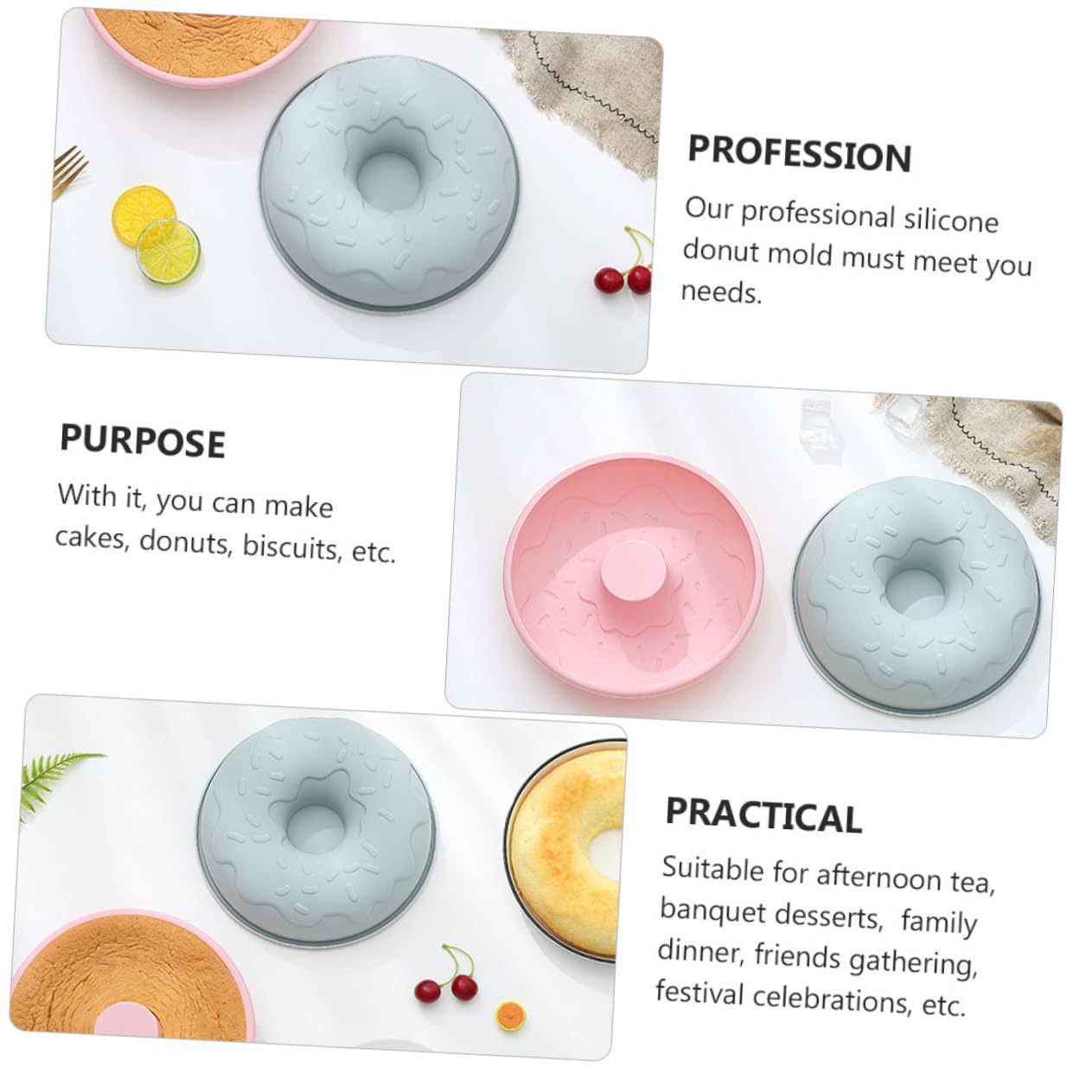 Ciieeo 3stücke Silikon Donut Form Kreatives Backwerkzeug Für Donuts Antihaftbeschichtet Für Kuchen Snacks Und Festlichkeiten