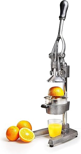 Lumaland Exprimidor de mano grande, exprimidor de cítricos profesional manual de metal, naranja, limón, lima, jugo de granada, prensa en frío, fácil