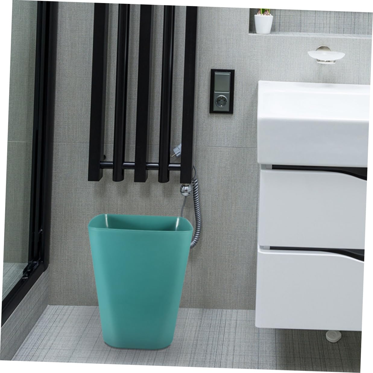 GALPADA 3pcs Blue Small Outdoor Trash Can Garbage Bin Multi-use Wastebasket for Office Bathroom Bedroom Storage and Organization