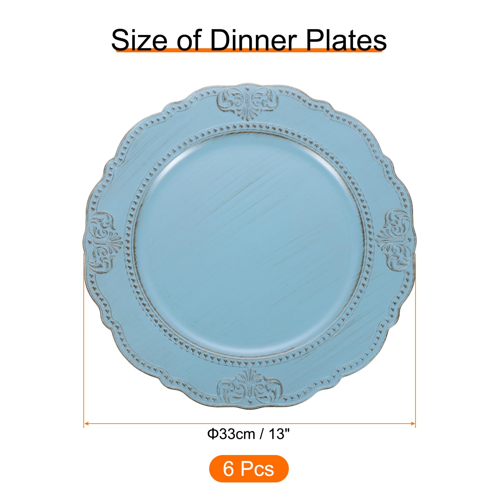 6 Sottopiatti Vintage In Plastica Decorati Con Perline - Ø33 Cm - Ideali Per Matrimoni E Eventi - Bianco - Foto 7