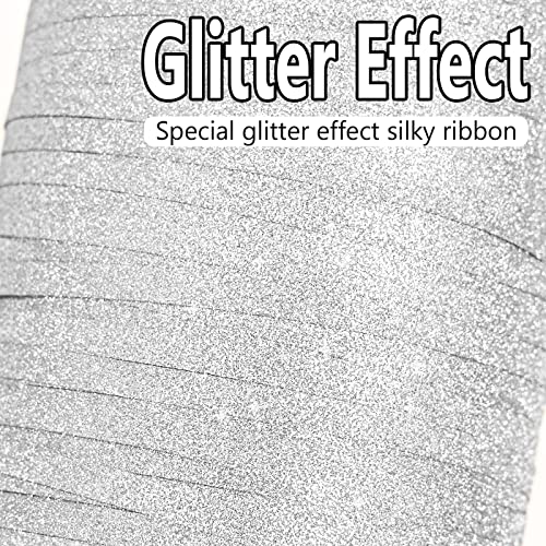 Image of PartyWoo Silver Ribbon - 500 Yard Curling Ribbon for Crafts, Balloons, Gift Wrapping, Florist Flowers (1 Roll)
