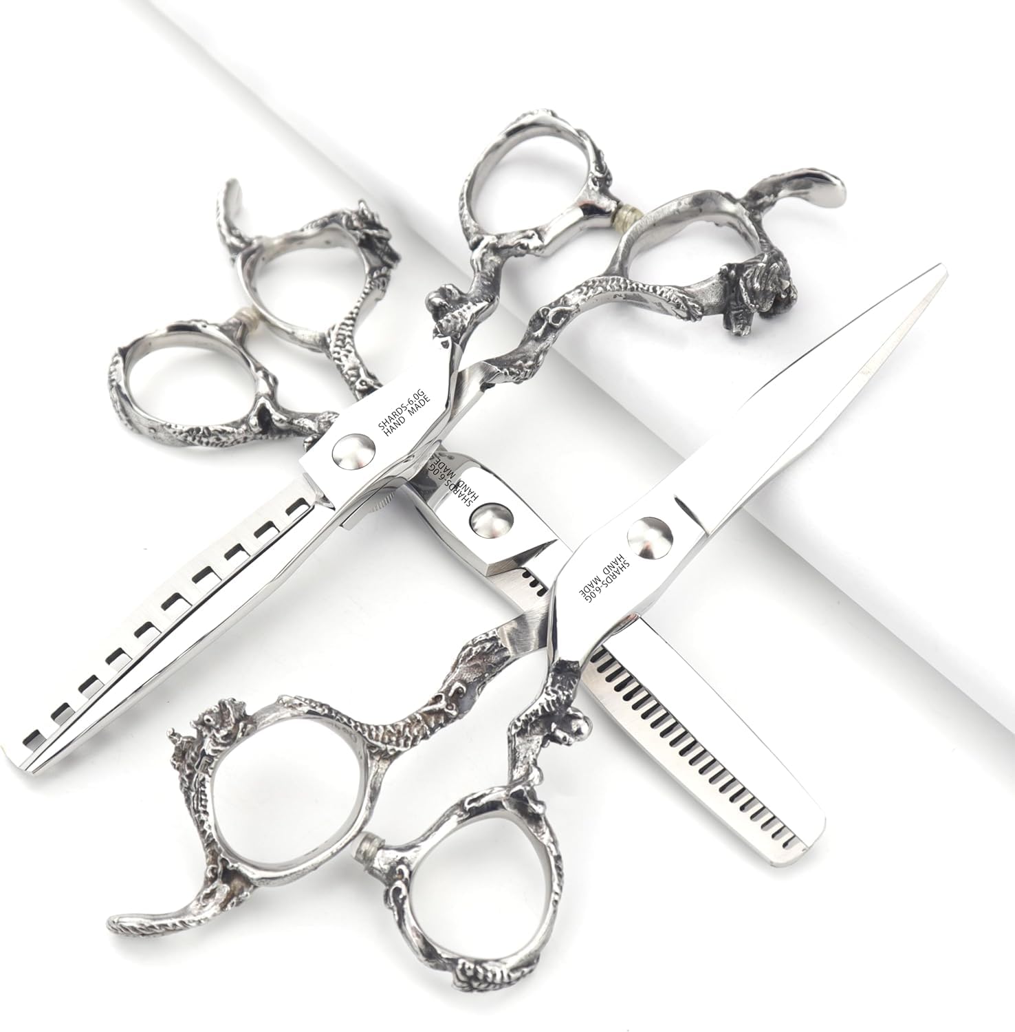 SHARONDS 6/7 Zoll Professionelle Haarschere Personalisierte Saphir Friseurschere Salon Edelstahlschere Set 40-45% Ausdünnungsrate (6-Zoll 3tück)