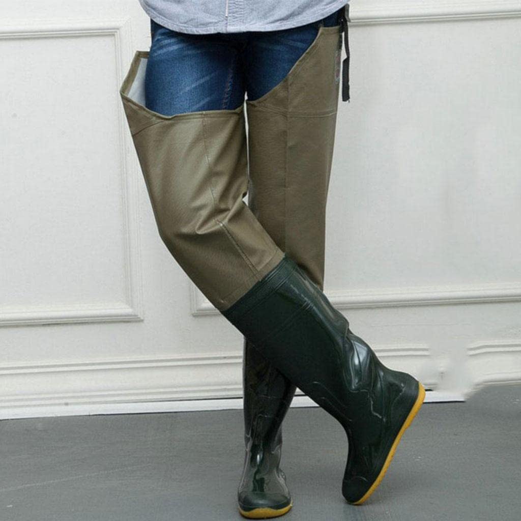 GGNPCWW Tuta da guado in gomma traspirante pantaloni da pesca impermeabili stivali tuta da lavoro caccia pantaloni da pioggia 41-44 trampolieri da pesca da uomo